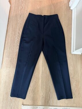 Zara Navy High-Waist trousers with tapered leg